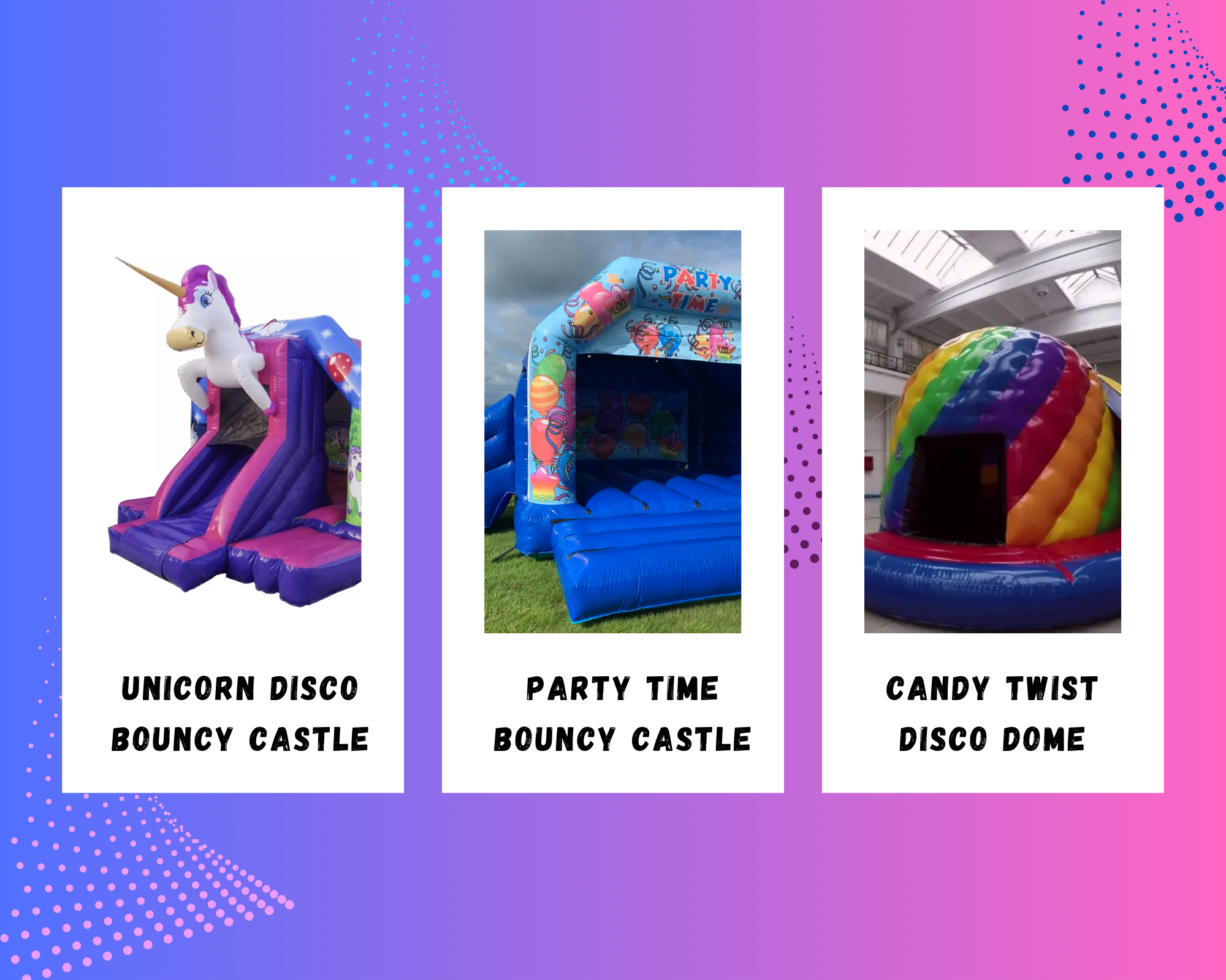 Boo's Bouncy WoBoo's Bouncy Wonderworld - Unicorn Disco Bouncy Castle, Party Time Bouncy Castle, Candy Twist Disco Domenderworld Boo's Bouncy Wonderworld #boosbouncywonderworld #bouncycastlescavan #bouncycastlesmonaghan #unicorn #partytime #candytwist #discodome #disco #bouncycastle #communion #confirmation #party